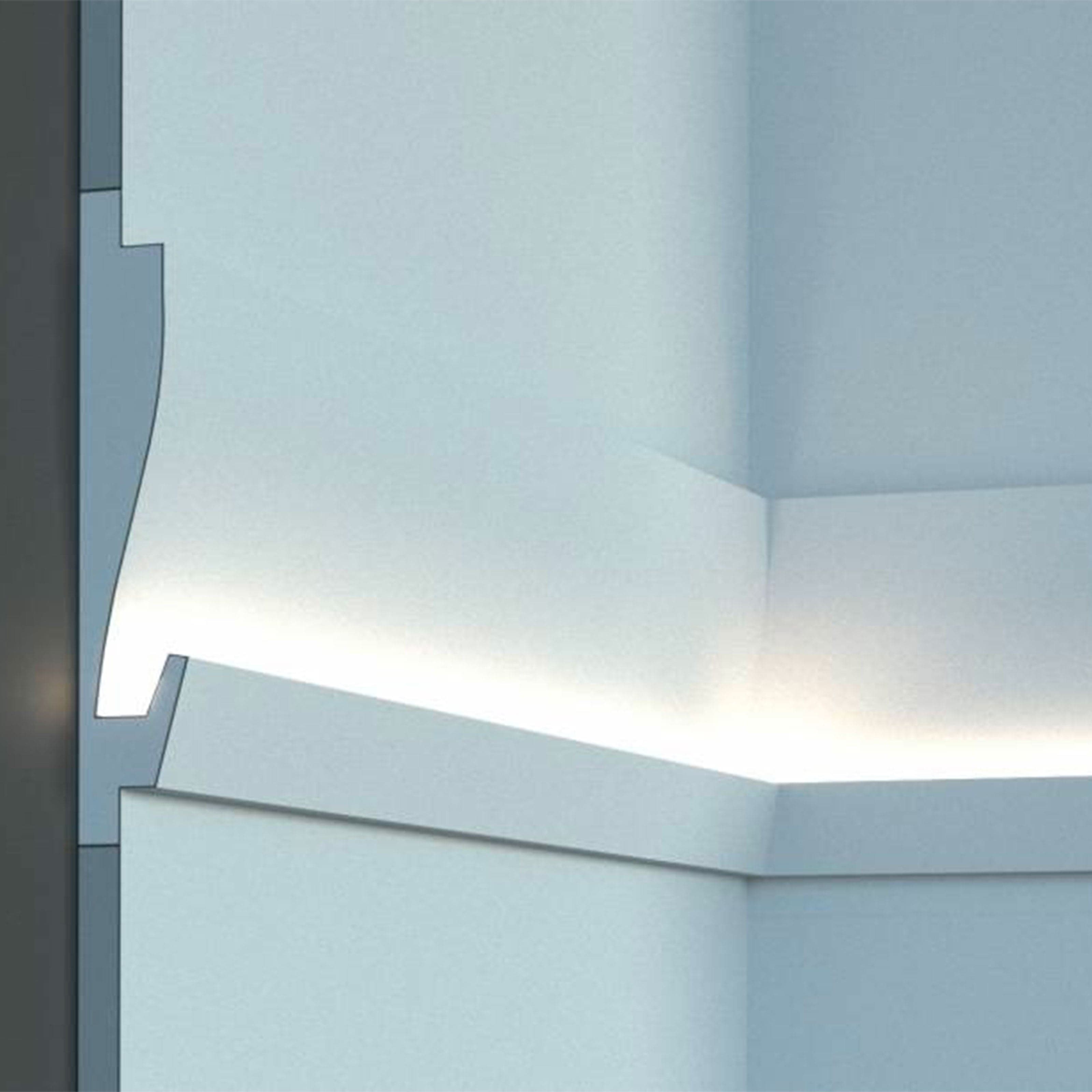 €14,99 a barra *** STOCK *** Pacco da 12 barre di cornice XPS Con alloggio LED 35X180x1150 KD405
