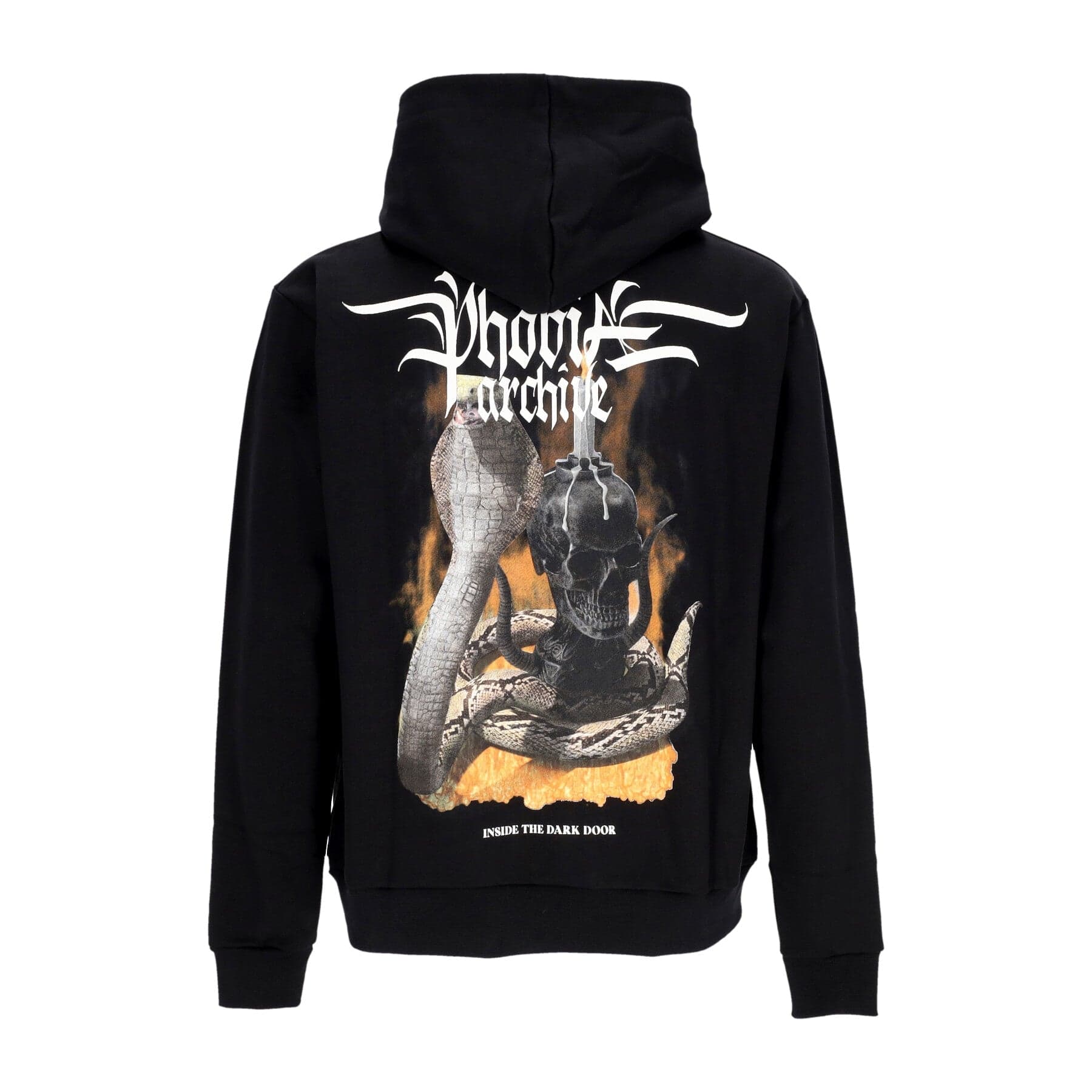 PHOBIA Felpa Leggera Cappuccio Uomo Fiery Cobra Print Hoodie Black/orange da uomo in Felpe con cappuccio Drestige - Casamassima, commercioVirtuoso.it