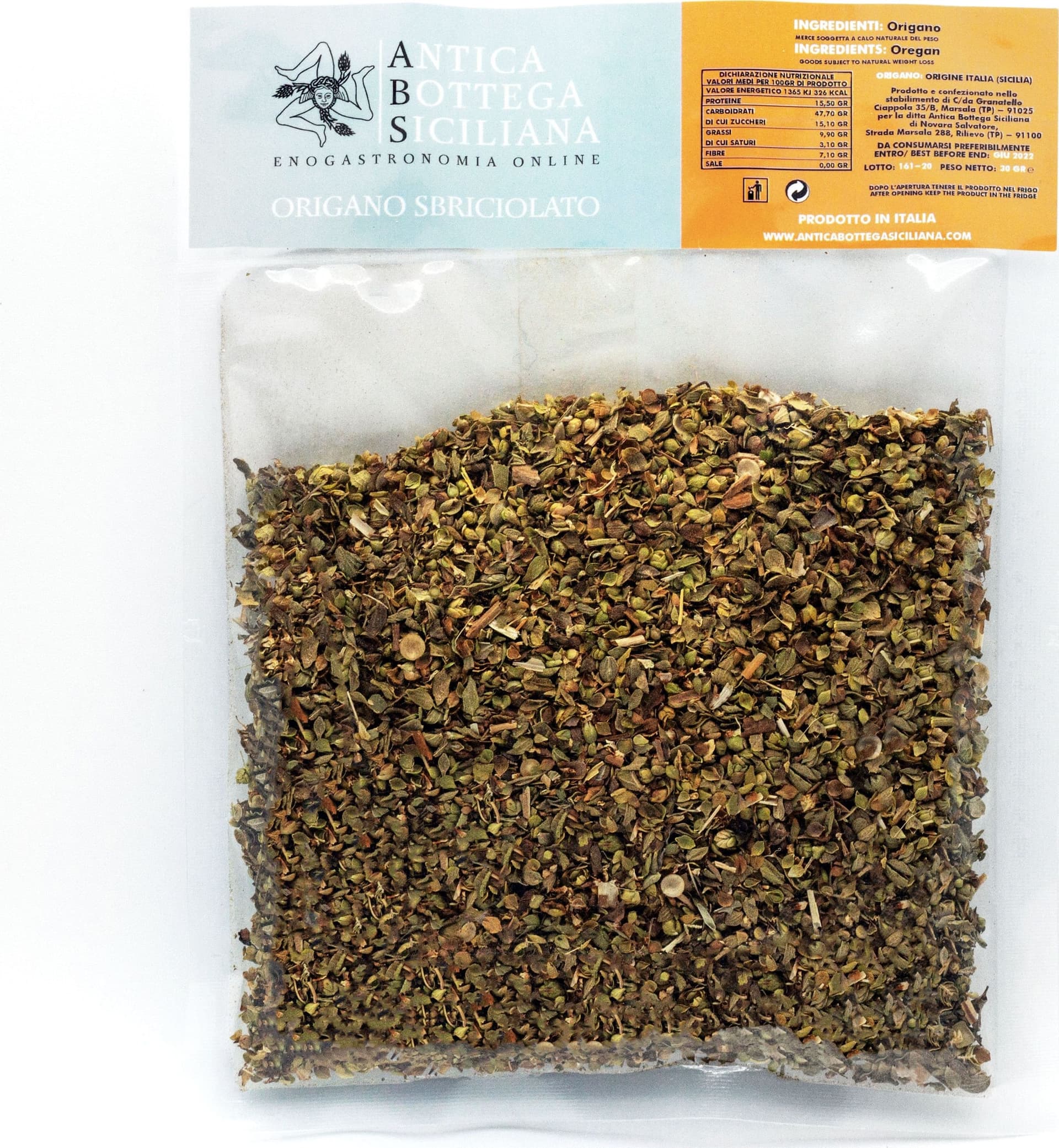 ORIGANO DI MONTAGNA SICILIANO IN BUSTA 30 GRAMMI in Origano Antica Bottega Siciliana - Misiliscemi, commercioVirtuoso.it