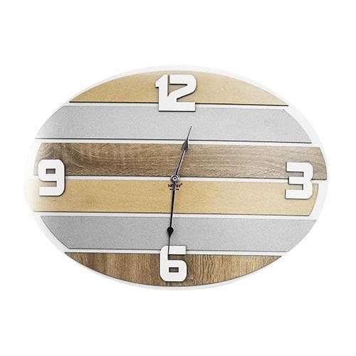 Orologio da parete con base ed inserti in legno mdf verniciato. Disponibile in diverse misure. - 3