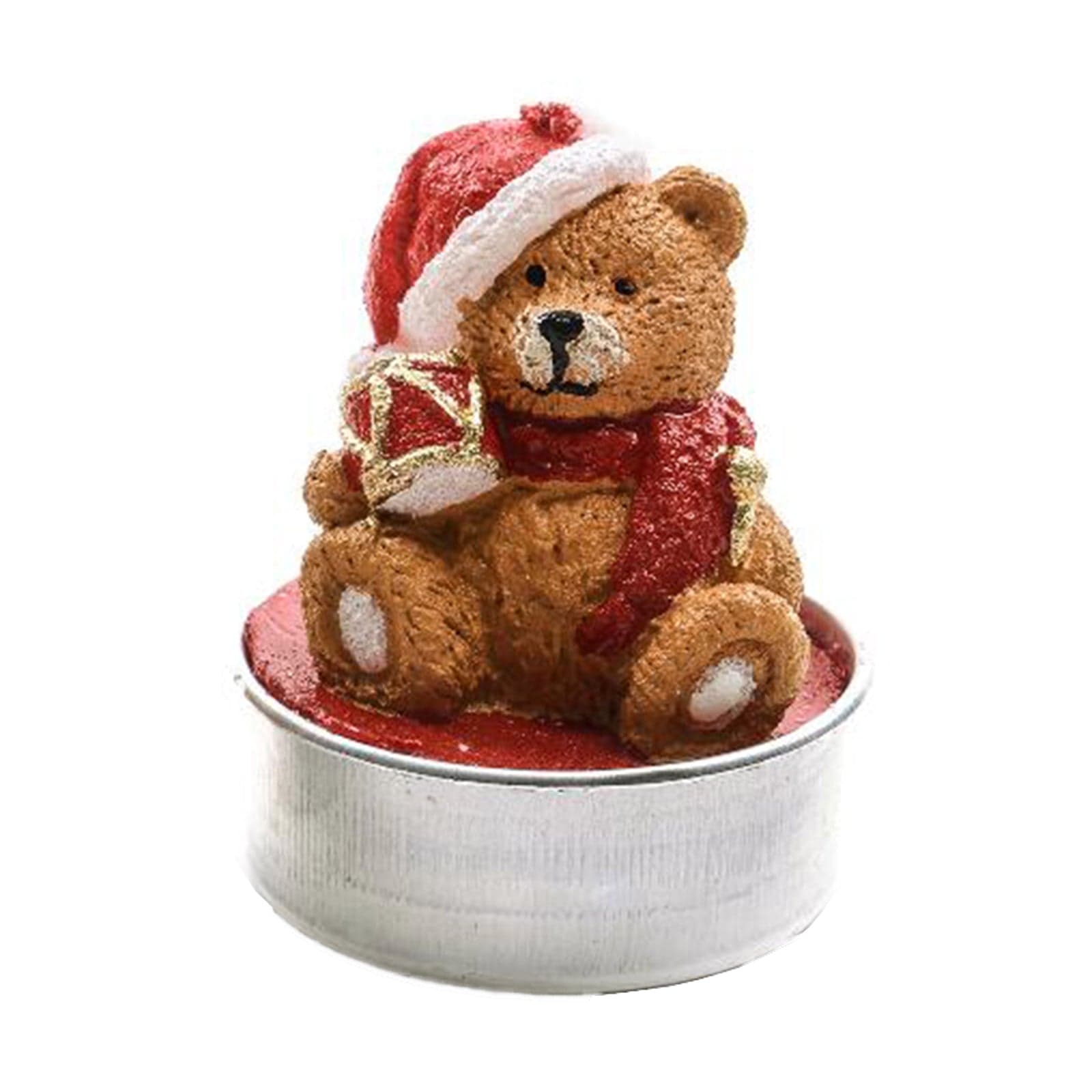 Candela profumata orso in cera per decorazioni natalizie set da 5 - 6