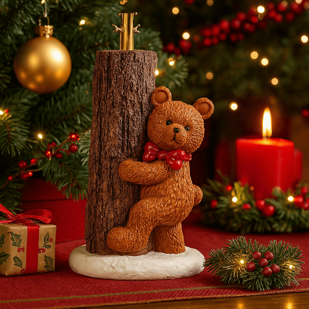 Base per albero di natale orso con tronco in poliresina per decorazioni natalizie in Basi e supporti per alberi di Natale MagiediNatale.it - Altamura, commercioVirtuoso.it