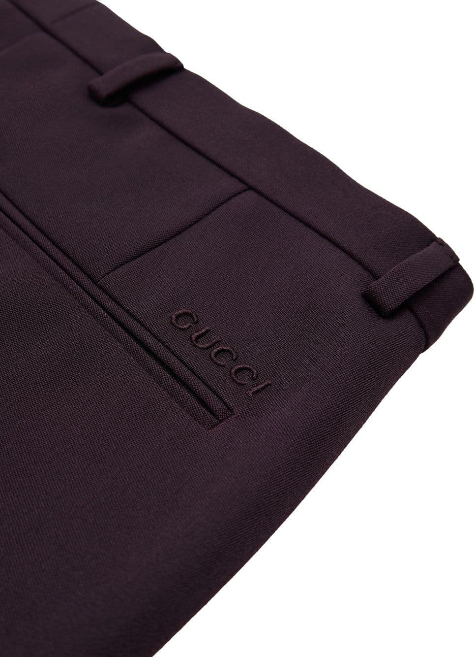 Gucci Pantalone Sartoriale Bordeaux con Ricamo Logo da uomo in Pantaloni Drestige - Casamassima, commercioVirtuoso.it