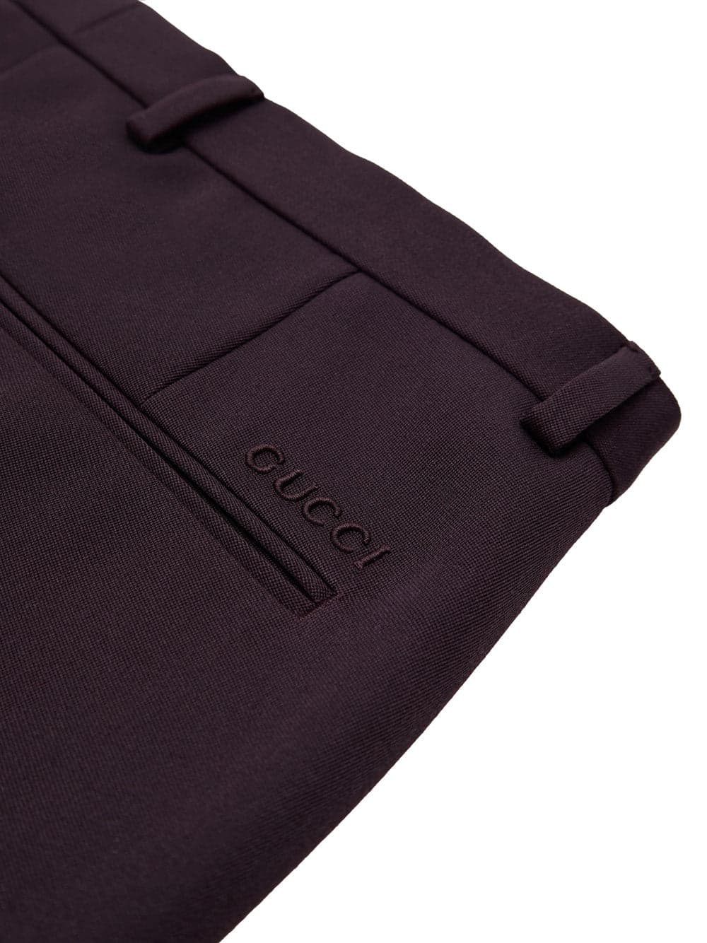 Gucci Pantalone Sartoriale Bordeaux con Ricamo Logo da uomo in Pantaloni Drestige - Casamassima, commercioVirtuoso.it