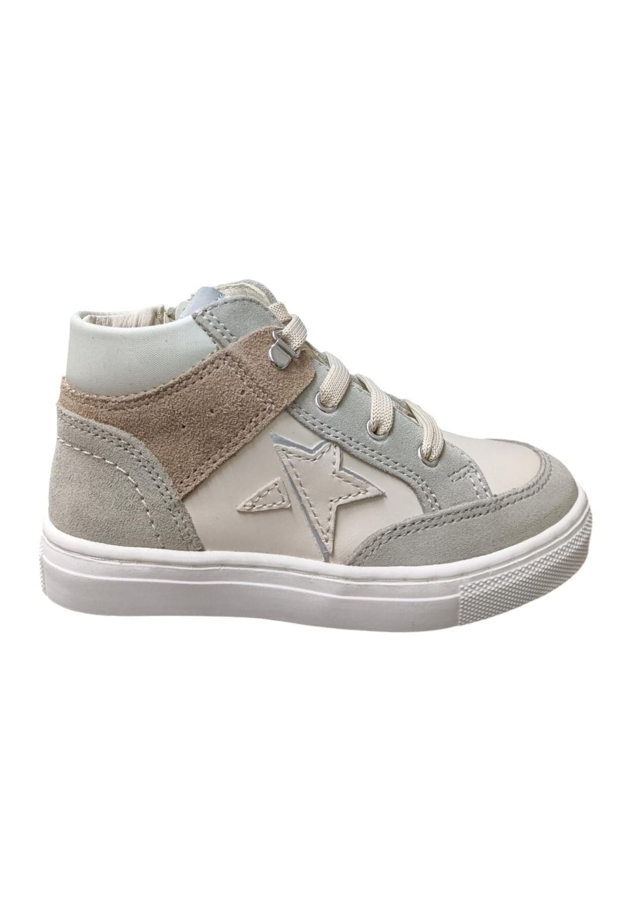 Scarpe sneakers Unisex bambini balducci BUTTER  bianco-grigio-taupe laccio e zip laterale - 6