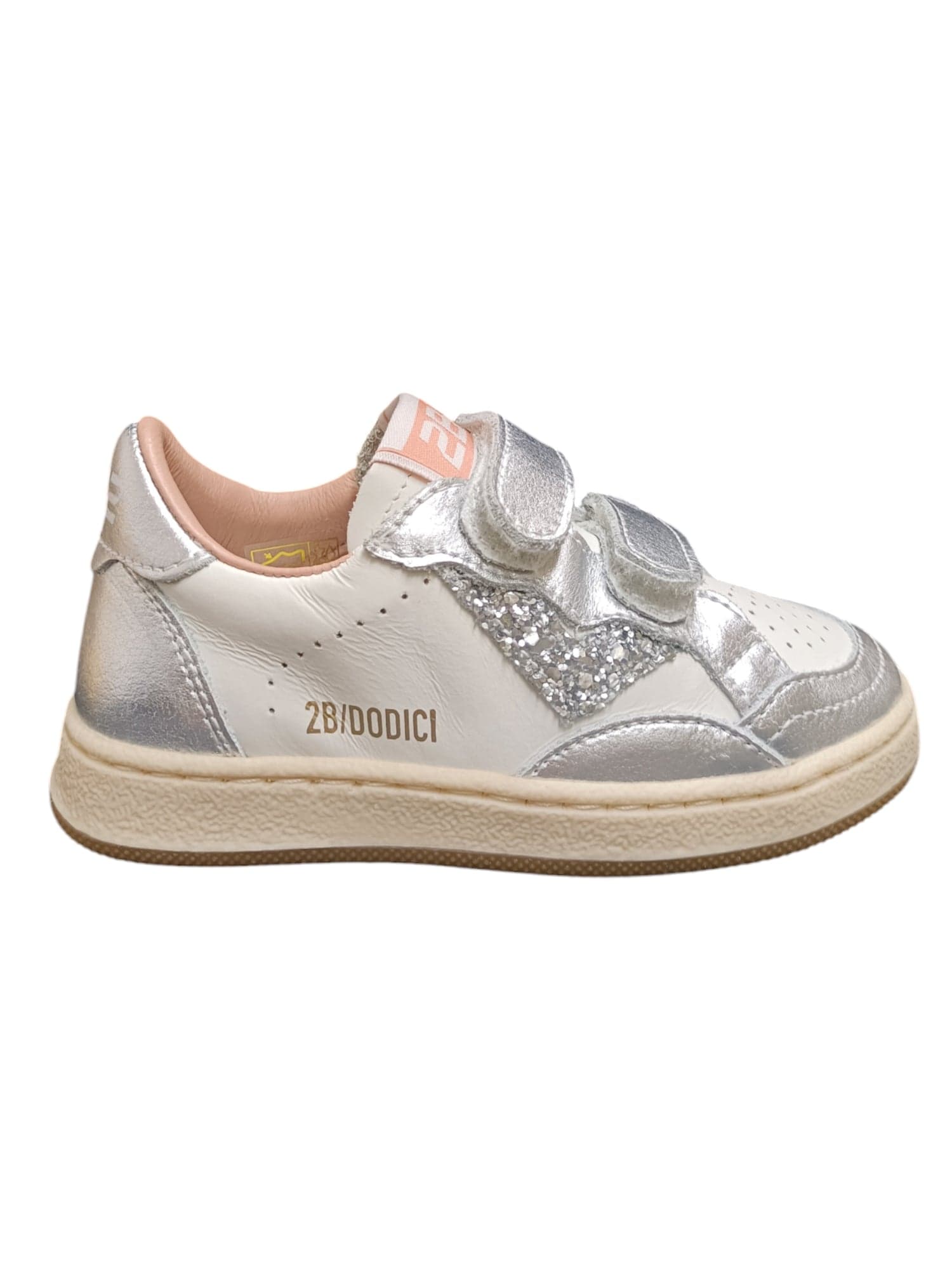 Scarpe sneakers Bambine e ragazze 2B12 BABYMINI PLAY  bianco-argento velcro - 6