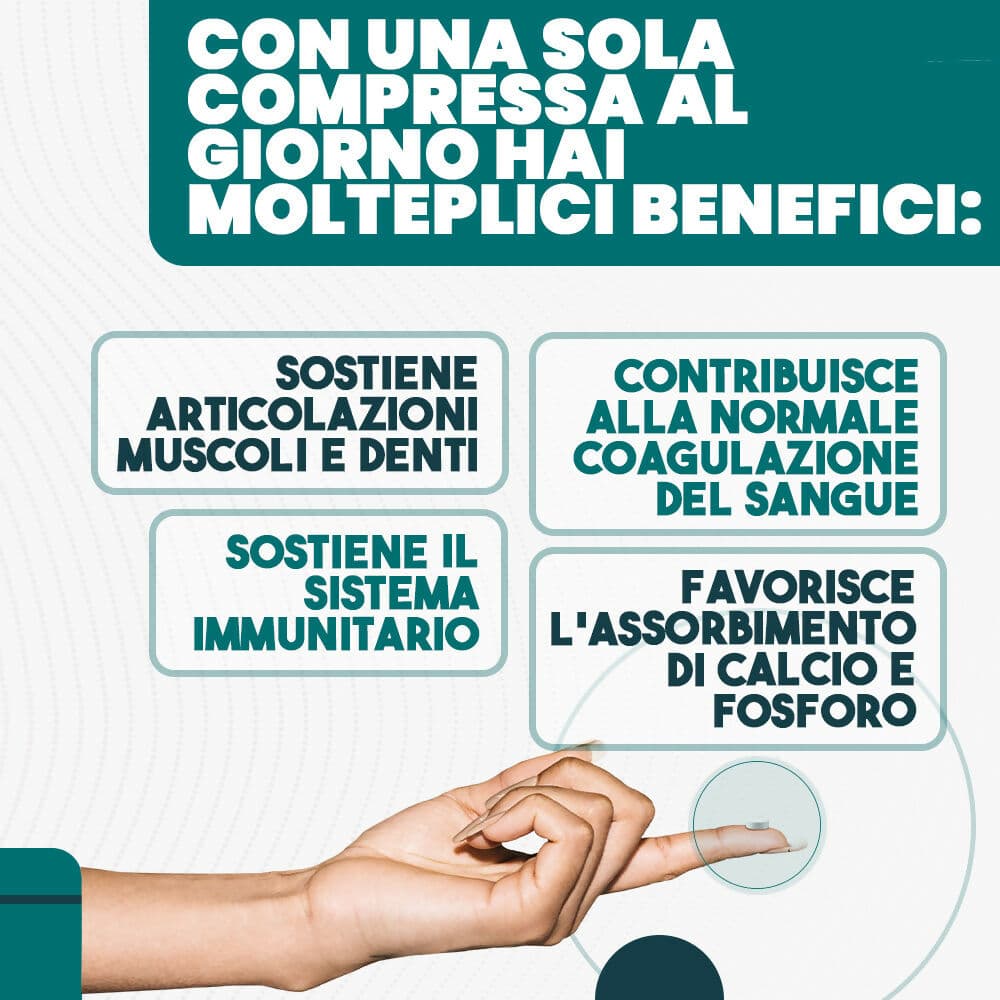 Vitamina d3 + vitamina k2, 160 compresse ad alto dosaggio per cuore e ossa in Vitamina D MyLab Nutrition - Roma, commercioVirtuoso.it