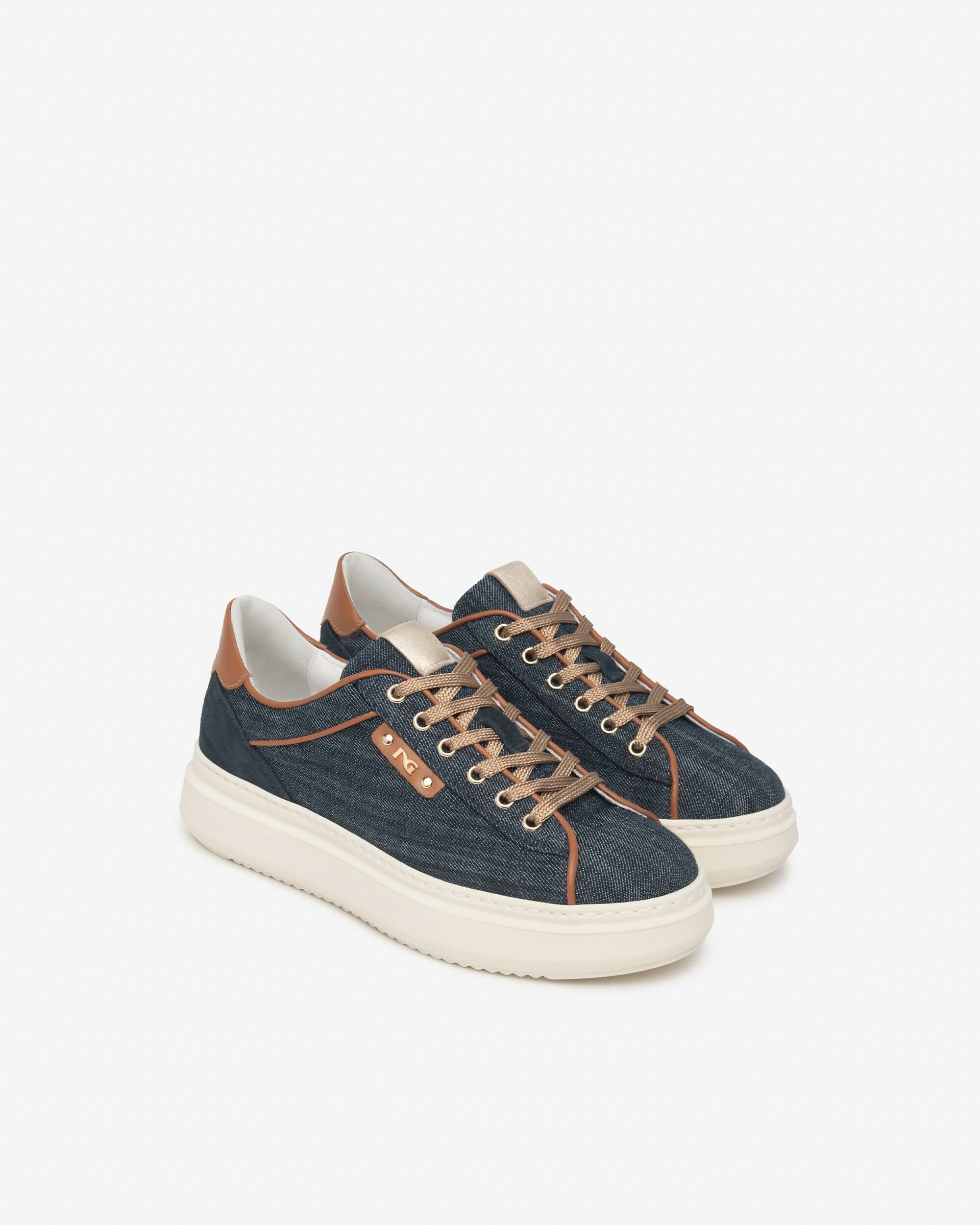 NeroGiardini Donna Sneakers in Tessuto e Pelle in Sneaker casual Cantali Calzature - Randazzo, commercioVirtuoso.it