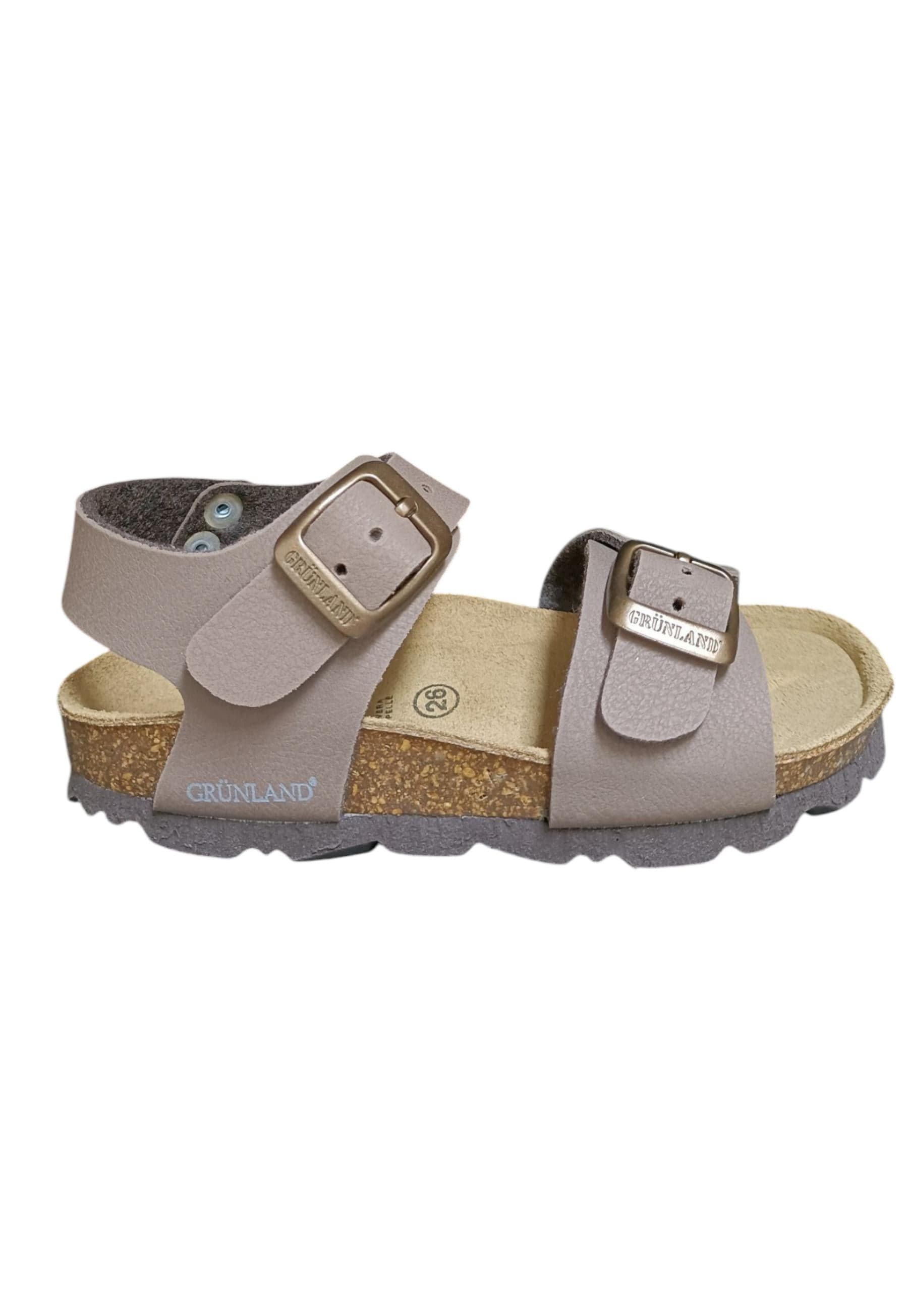 Sandalo bambino Grunland Junior 0901 testa di moro bio fibbia comfort naturale