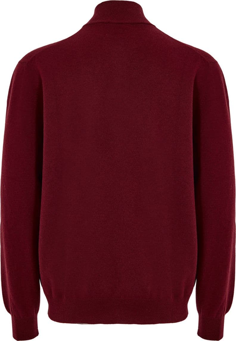 Gran Sasso Maglione Lupetto con Mezza Zip in Lana Rosso Scuro da uomo in Maglioni Drestige - Casamassima, commercioVirtuoso.it