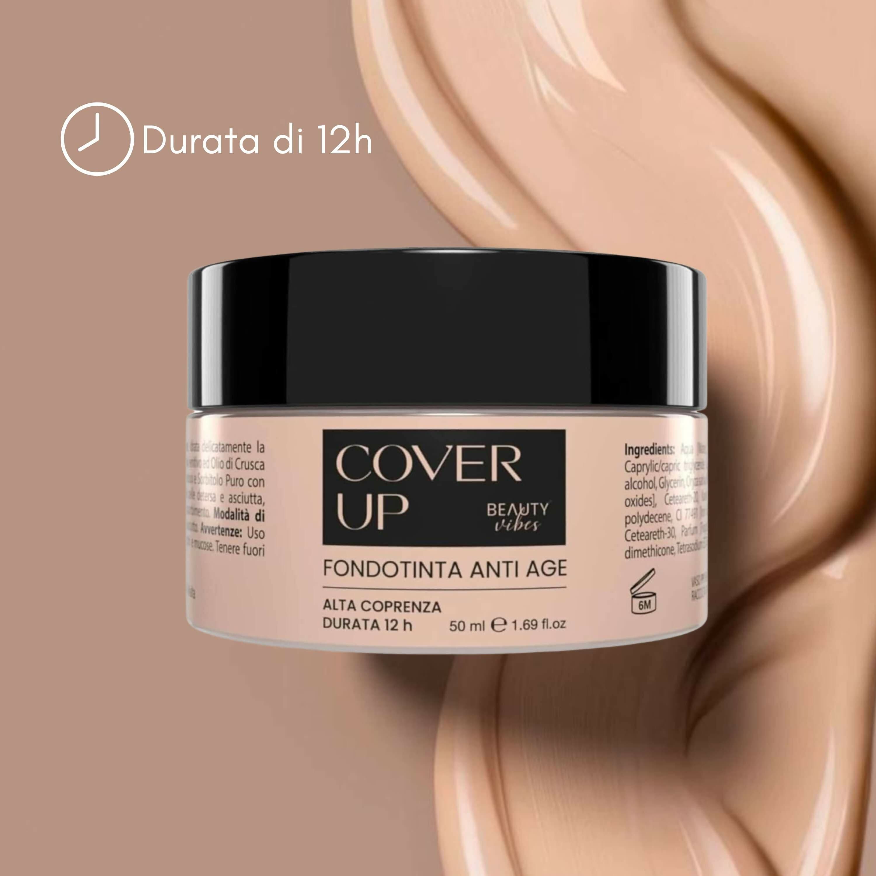 CoverUp Makeup – Fondotinta Antiage Water Resistant 50ml – Lunga Tenuta con Acido Ialuronico ed Emollienti Naturali – Idratante e Levigante – AlohaLabs in Fondotinta BasketGuru Italia - Palermo, commercioVirtuoso.it