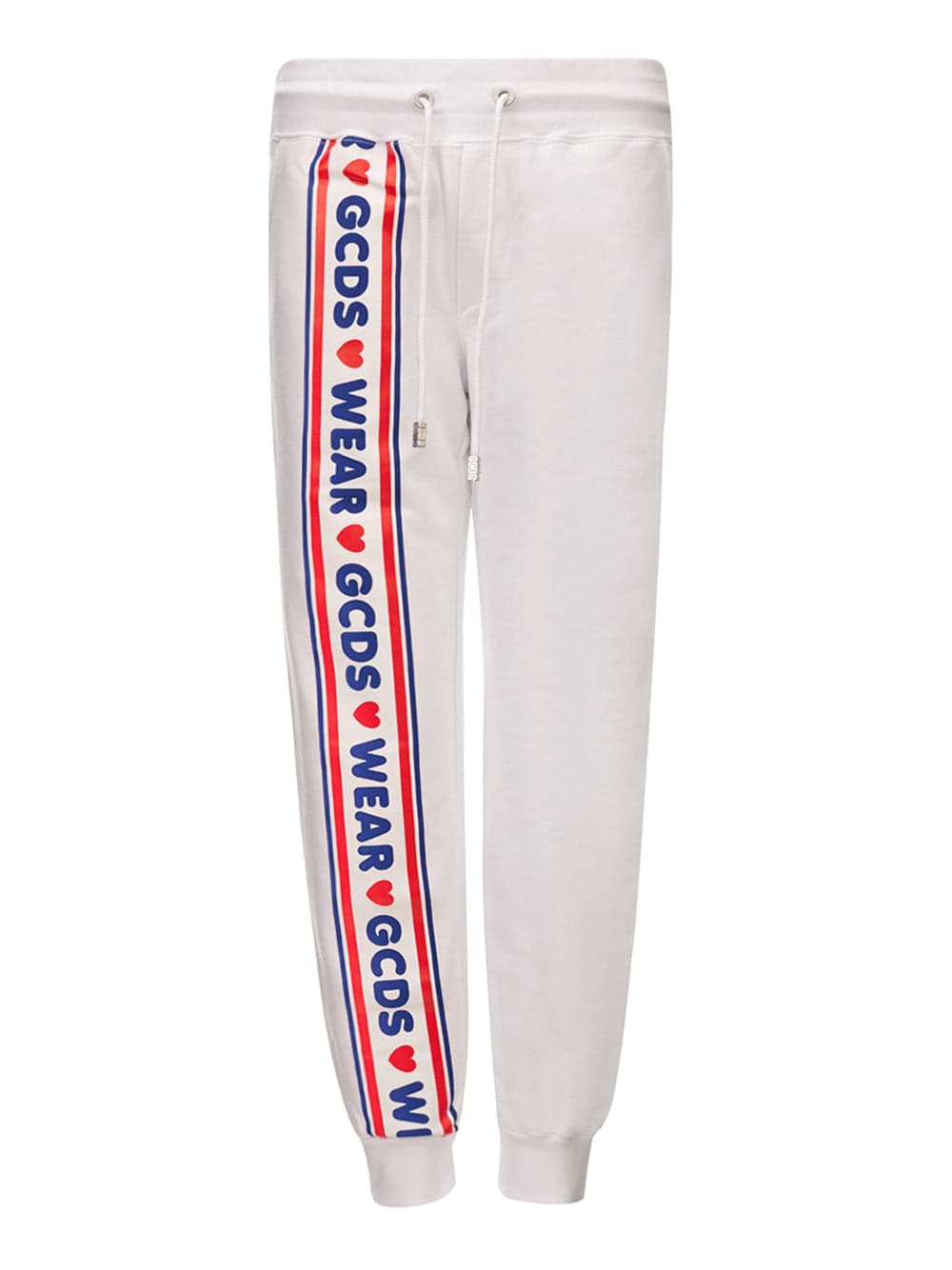 GCDS Pantalone Tuta Bianco con Logo