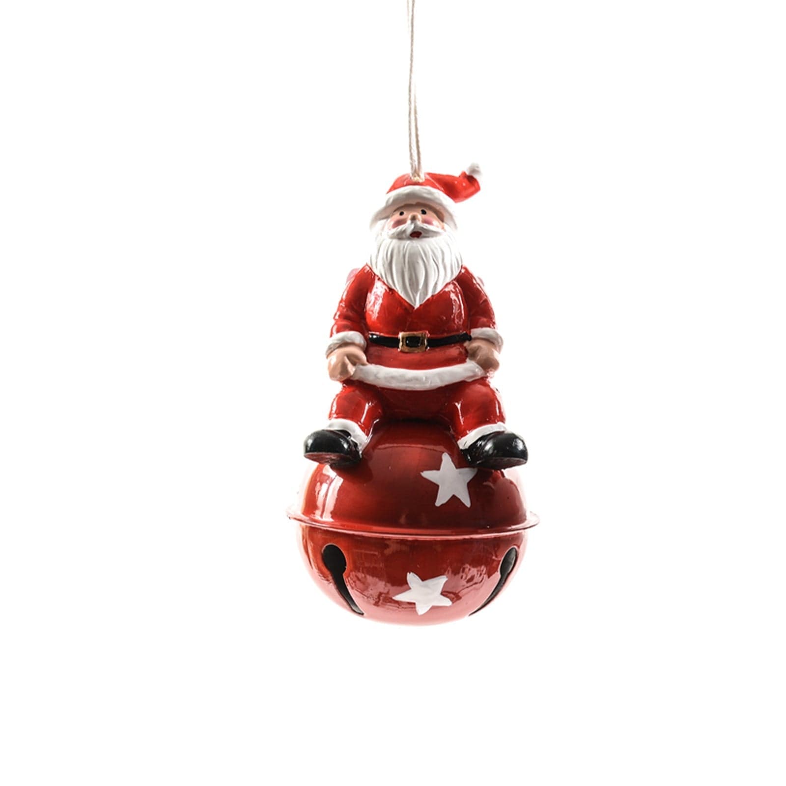 Campanella natalizia con Babbo Natale in resina per decorazioni natalizie - 4
