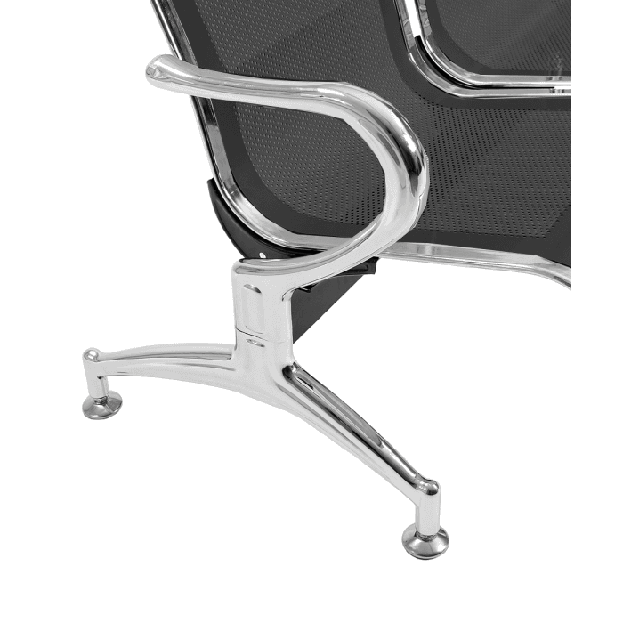 Panca in acciao per sala attesa ufficio studio a 3 posti - colore nero in Sedie per sale riunioni CarrelloDigitale.it - Seclì, commercioVirtuoso.it