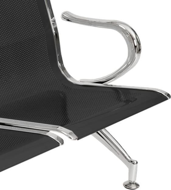 Panca per sala attesa ufficio studio in acciaio a 2 posti - colore nero in Sedie per sale riunioni CarrelloDigitale.it - Seclì, commercioVirtuoso.it