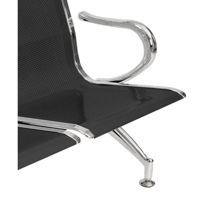 Panca per sala attesa ufficio studio in acciaio a 2 posti - colore nero in Sedie per sale riunioni CarrelloDigitale.it - Seclì, commercioVirtuoso.it