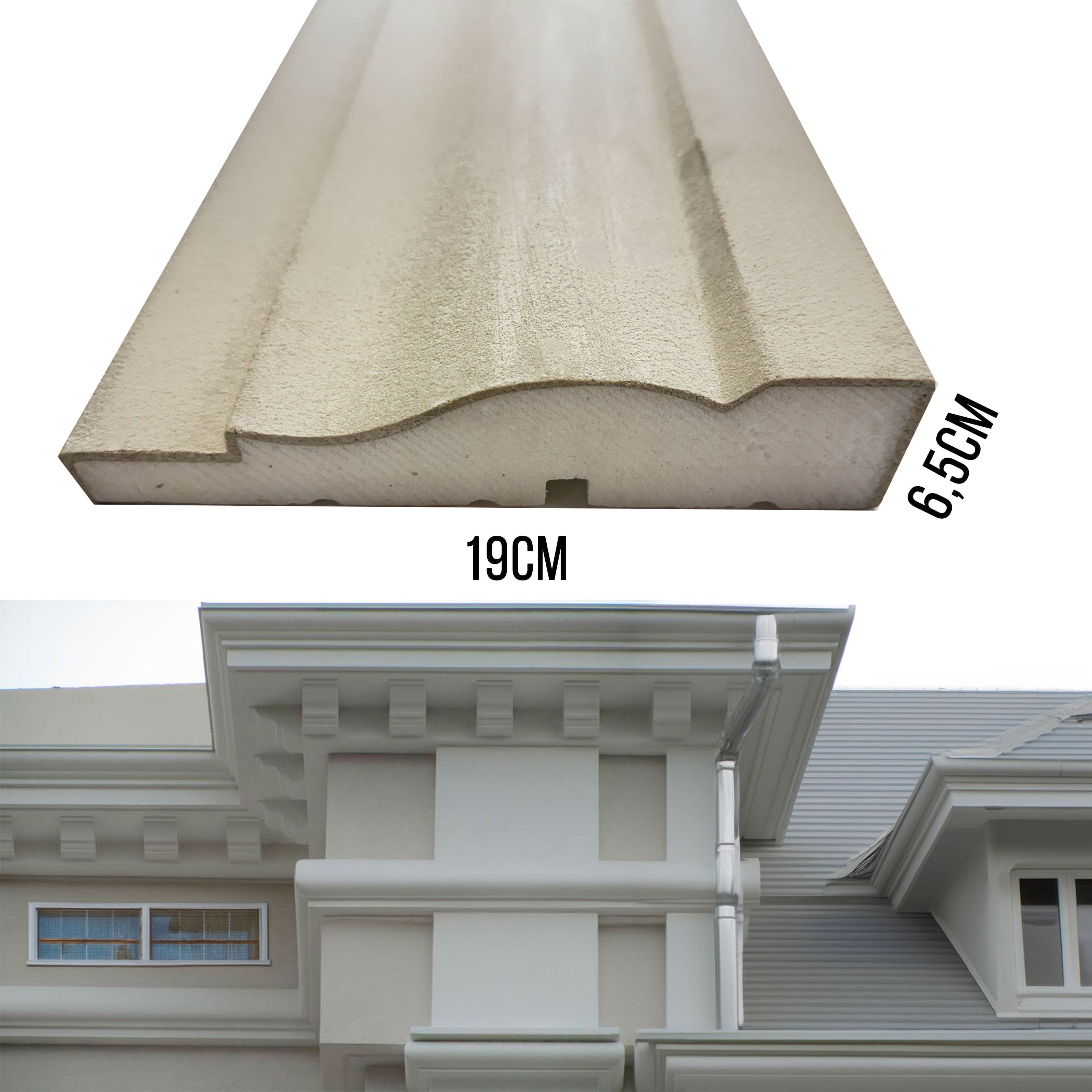 €16,99ml *** STOCK ***. Pacco da 14ml di cornice decorativa in XPS Resinata per esterno 19X6,5X200cm PD136 - Eternal Parquet
