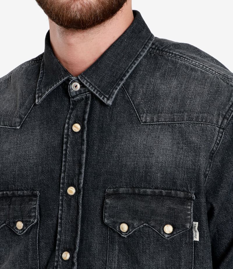 Roy Rogers Camicia uomo western shirt man light denim black in Camicie casual Broadway Red - Barletta, commercioVirtuoso.it