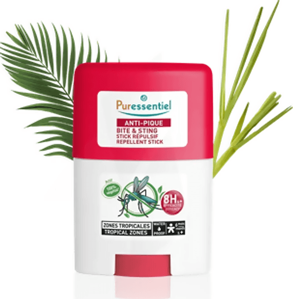 Puressentiel stick sos punture insetti e zanzare zone tropicali 20ml - lunga efficacia adatto anche ai bambini dai 6 mesi in su