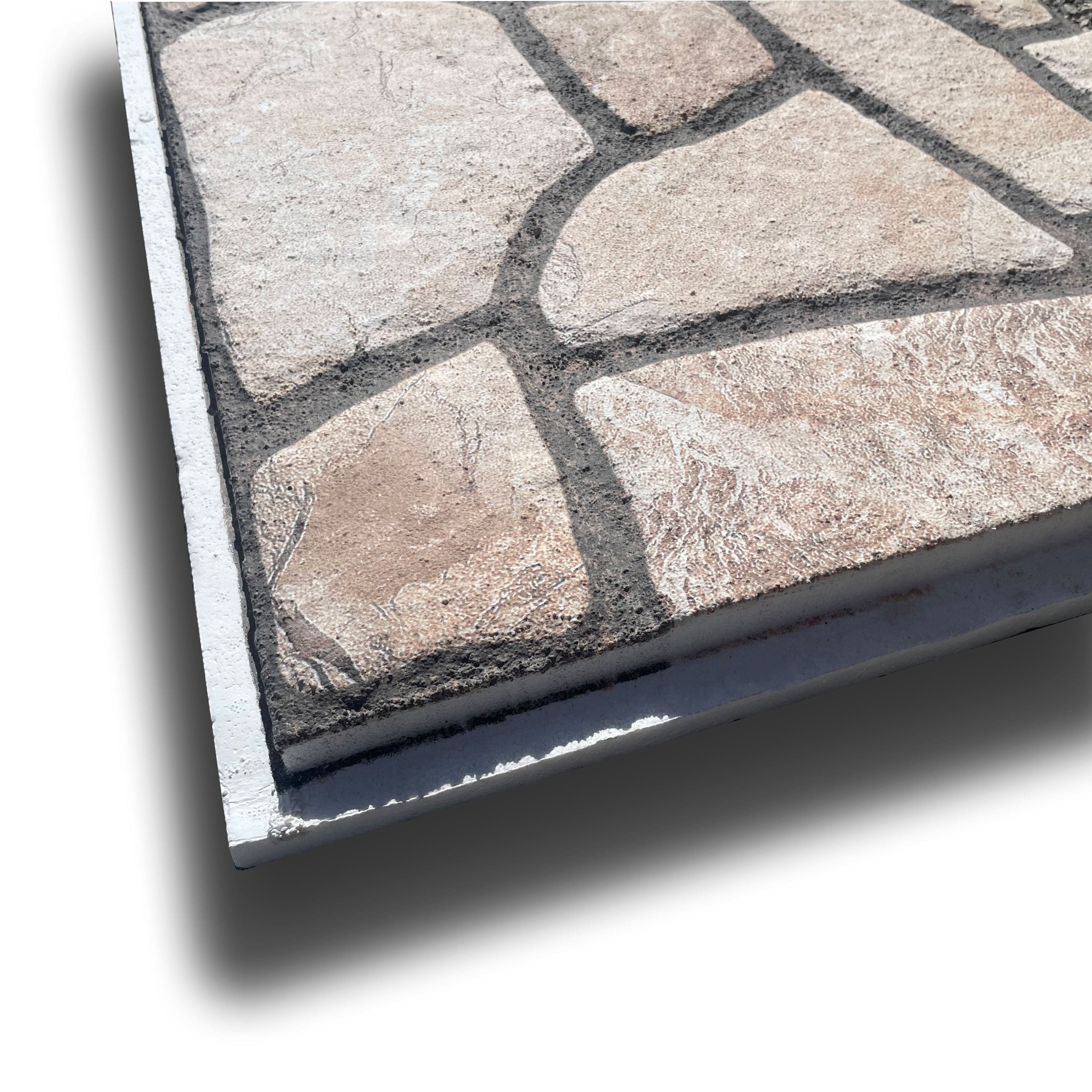 CAPPOTTO esterno - interno Pannello STYROFOAM e PIETRA NATURALE 120x50cm spess. 4cm "con incastri" - Eternal Parquet