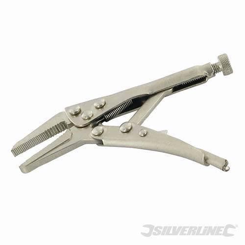 Pinza becco lungo Silverline autobloccante grip morsa 125mm in acciaio