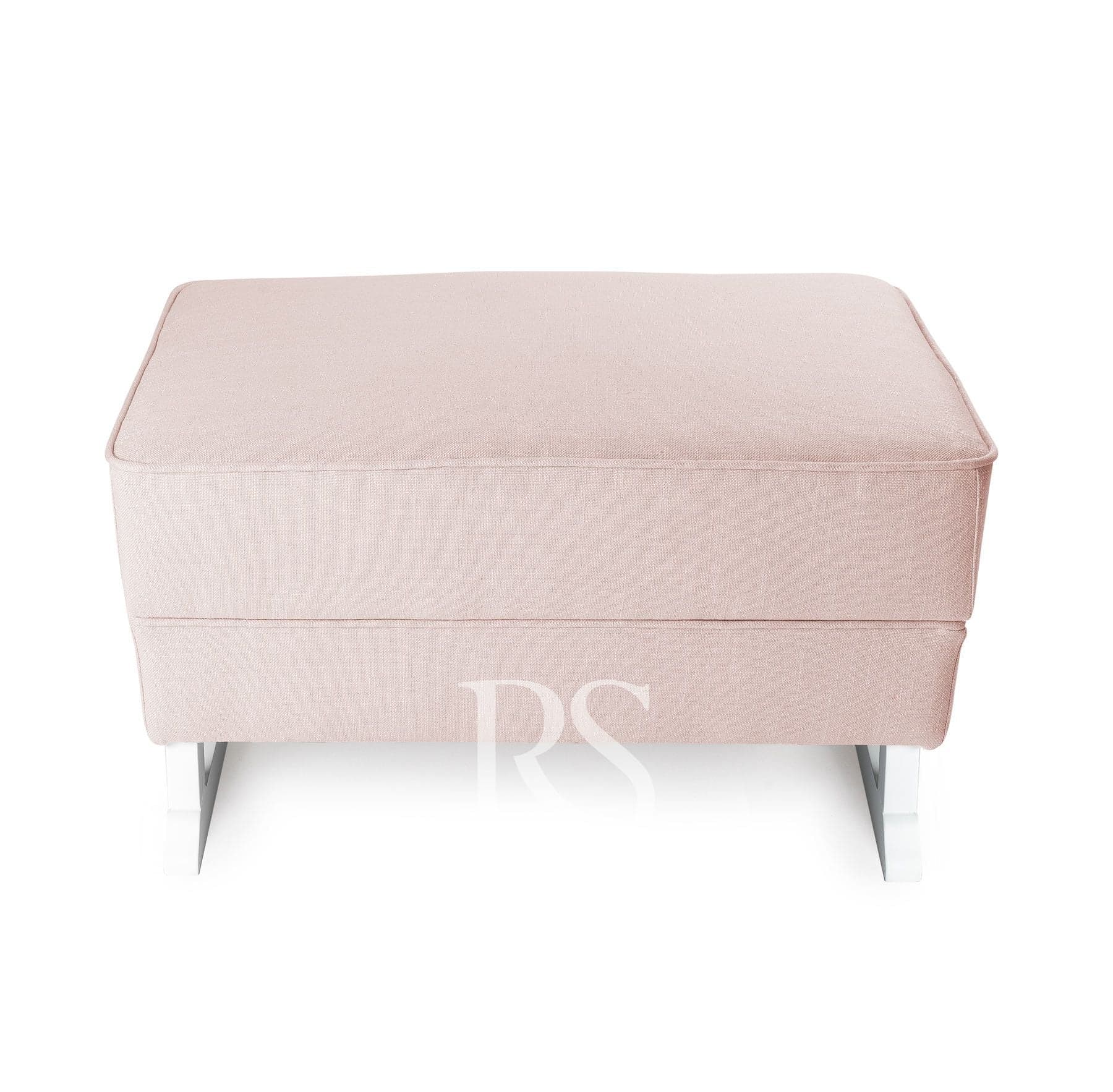 Poggiapiedi Rocking Seat BlissFootstool Blush Pink/White Legs in Poggiapiedi La Casa Del Bebè - Napoli, commercioVirtuoso.it