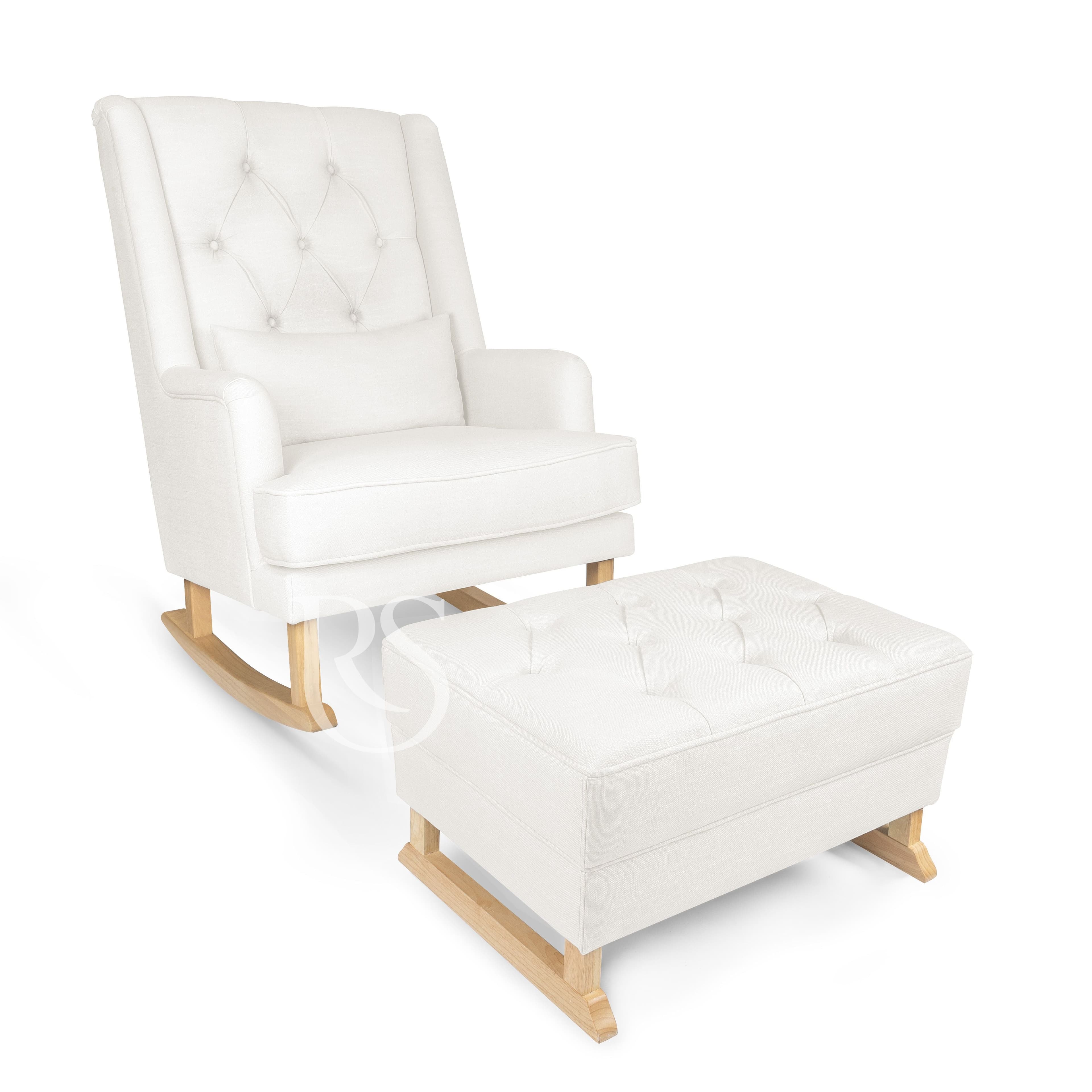 Poggiapiedi Rocking Seat Royal Footstool Snow White/Natural Legs in Poggiapiedi La Casa Del Bebè - Napoli, commercioVirtuoso.it