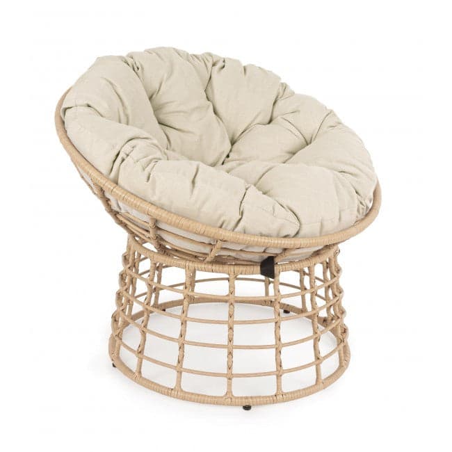 Poltrona a culla "Molly" in rattan con cuscino per giardino e veranda - 18