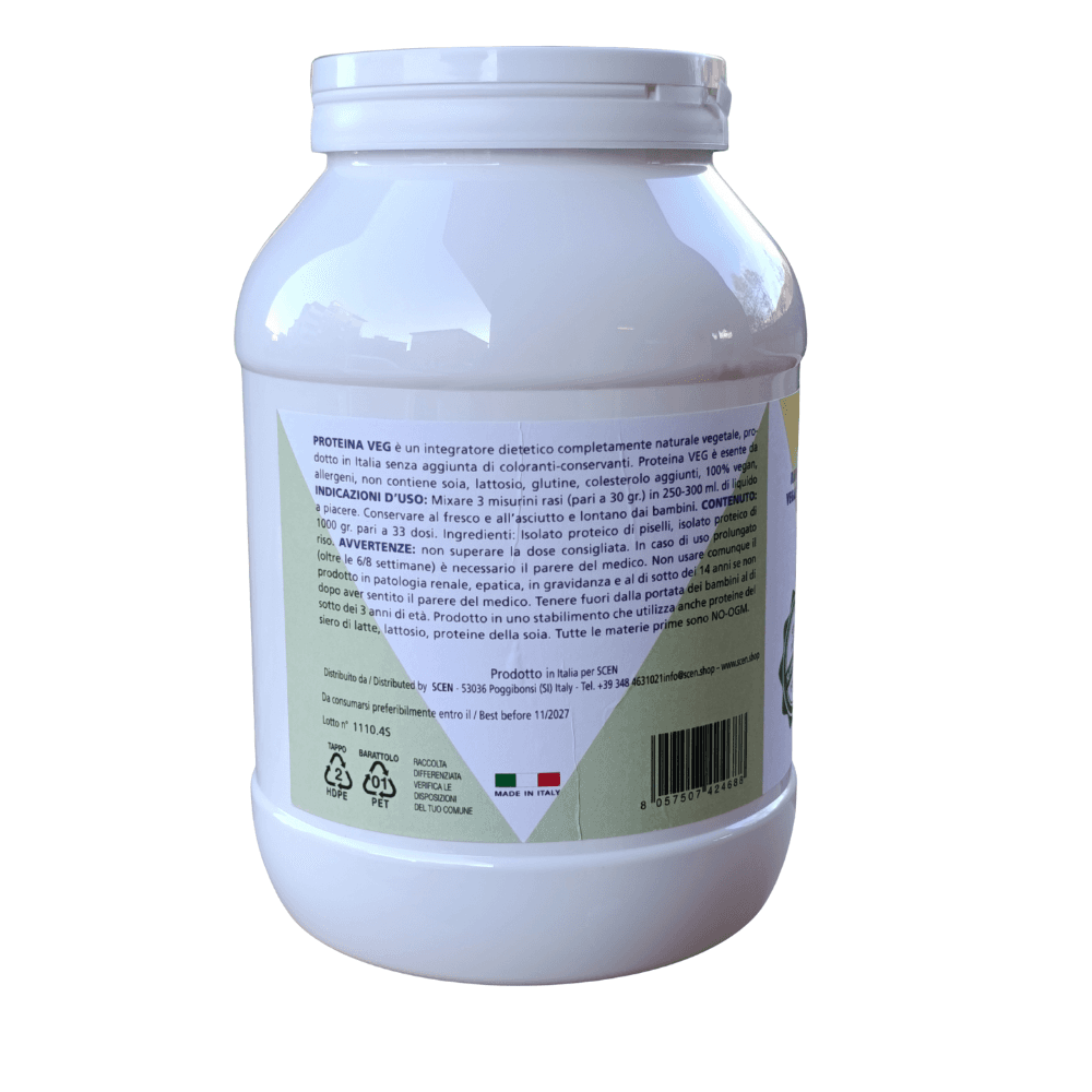 Power Greens - proteine vegetali + Superfoods - Gusto vaniglia - 1000 gr. in Proteine del pisello Scen Scientific and Natural - Poggibonsi, commercioVirtuoso.it