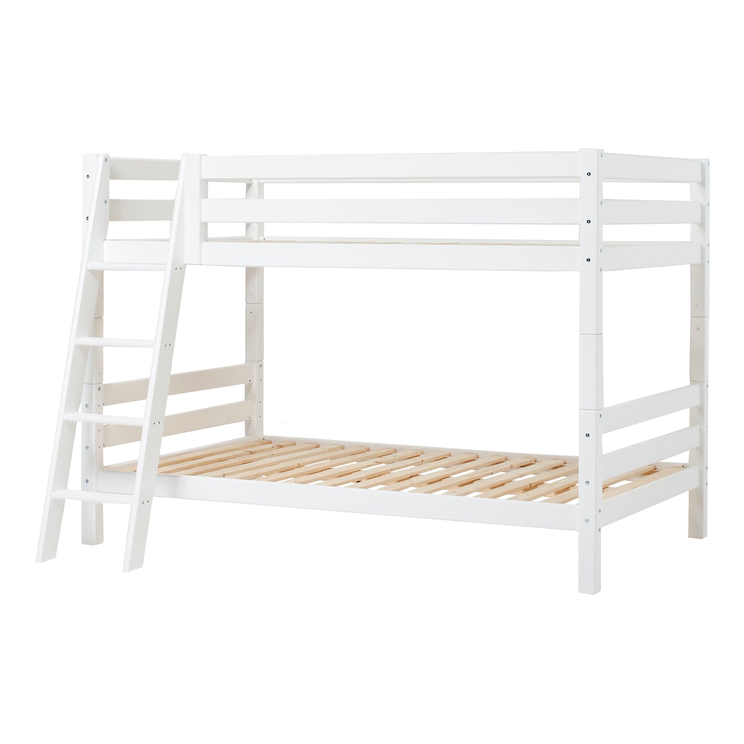Letto a castello Hoppekids ECO Luxury 120x200 cm con scaletta inclinata - Bianco