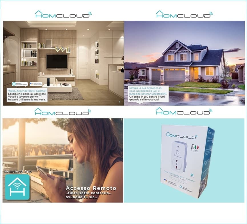 Presa Intelligente Wi-Fi 16A Italiana con controllo energia e comando da Smartphone e Vocale HOMCLOUD in Spine intelligenti e telecomandate DFP Elettronica Store - Scafati, commercioVirtuoso.it