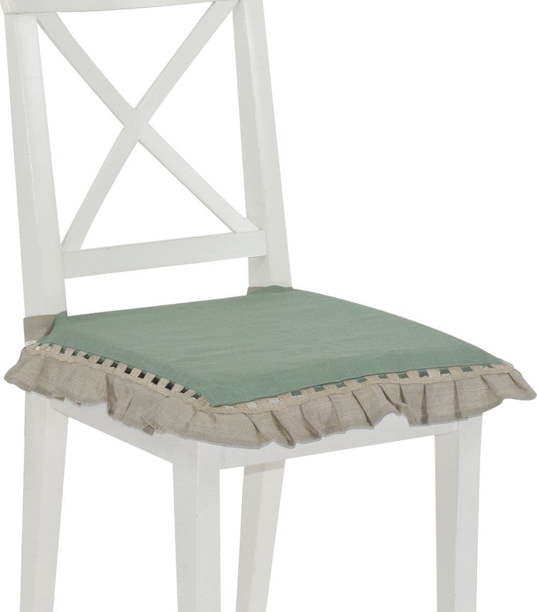 Coppia di cuscini coprisedie Ikebana idrorepellente in lino e cotone panama 40x40 - 10