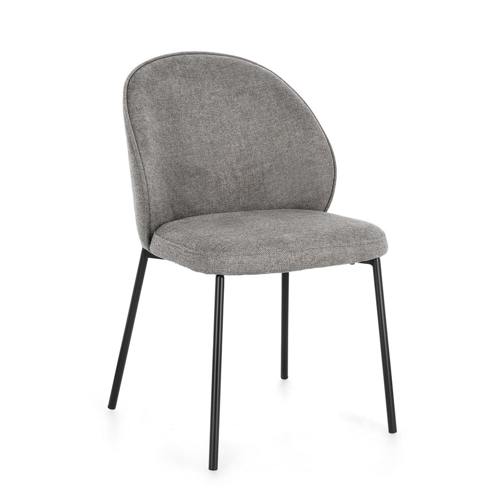 Sedia "Wendy" con struttura in acciaio, per arredo interno 54 x 60 x h 83 cm – Nero/Grigio Scuro, Confezione da 1 pezzo –