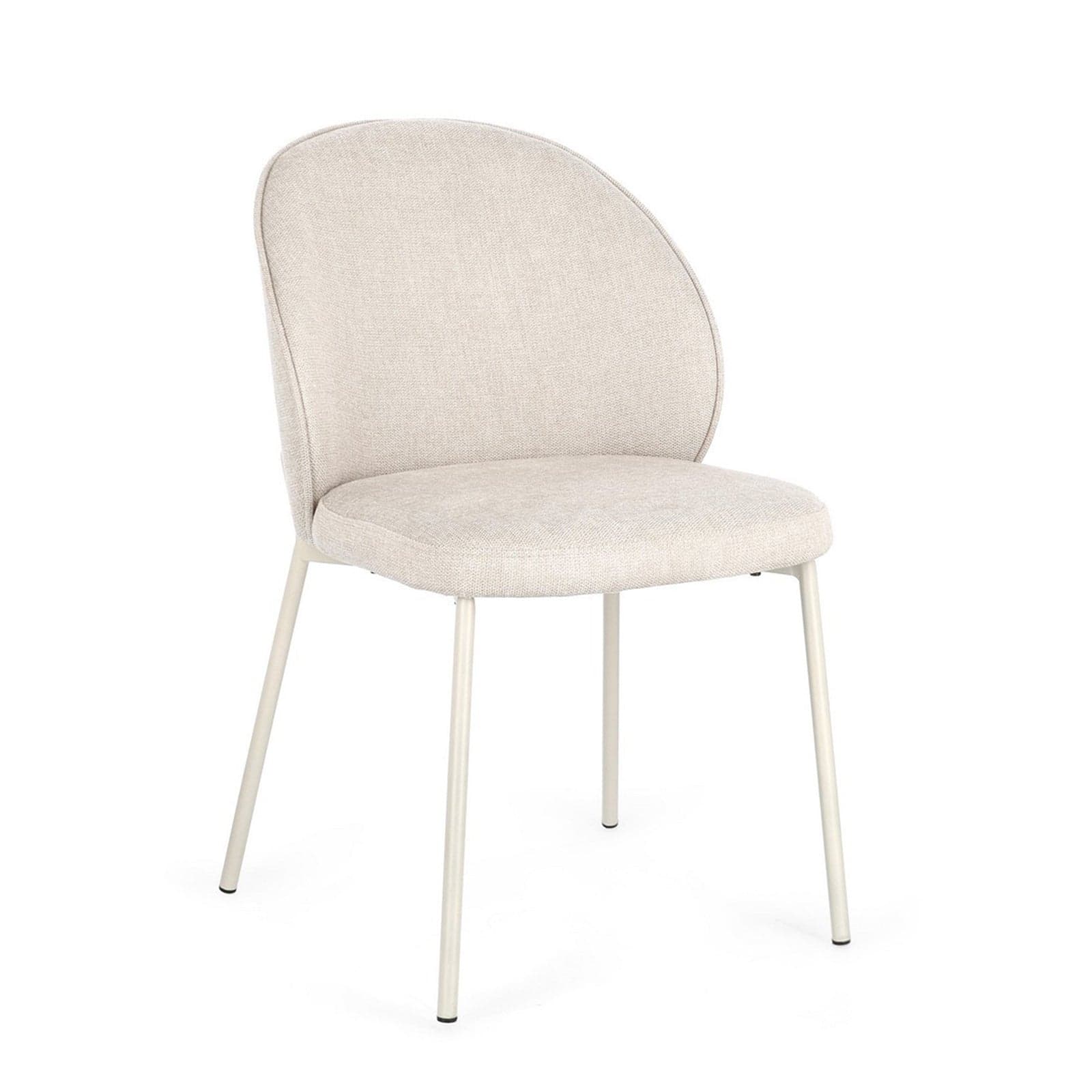 Sedia "Wendy" con struttura in acciaio, per arredo interno 54 x 60 x h 83 cm – Beige/Beige, Confezione da 1 pezzo – Bizzotto