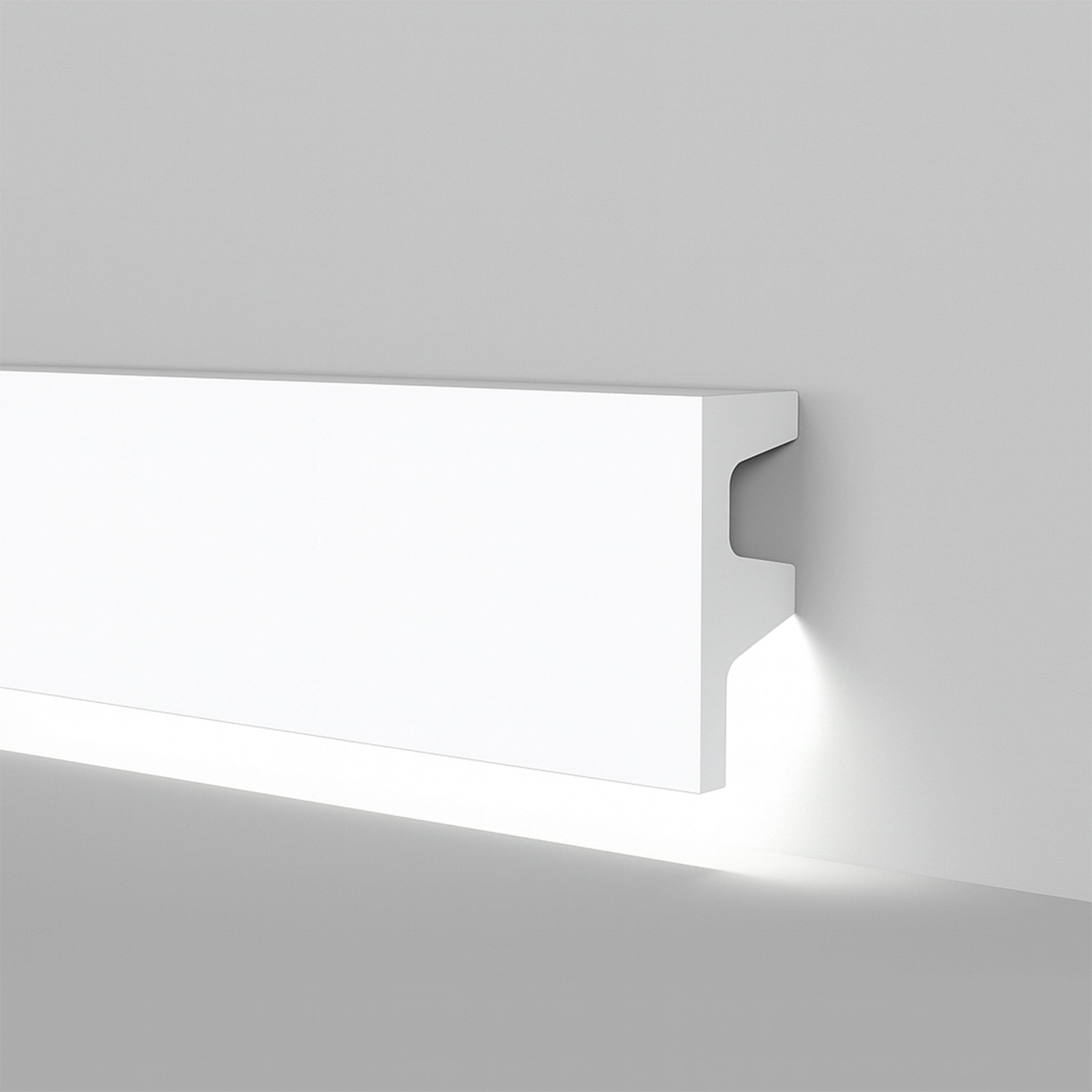 *STOCK FOLLI* Profilo Cornice per LED in Polimeri Bianco RAL 9016 verniciabile 62X25mm (Prezzo al metro) in Battiscopa Eternal Parquet - Ariano Irpino, commercioVirtuoso.it
