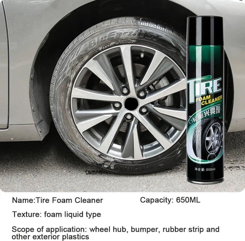 Schiuma Tire Foam Cleaner Pulitore Detergente Lucida Gomme e Cerchi Auto 650Ml Spray in Lucidi per pneumatici Solgeny - Besate, commercioVirtuoso.it