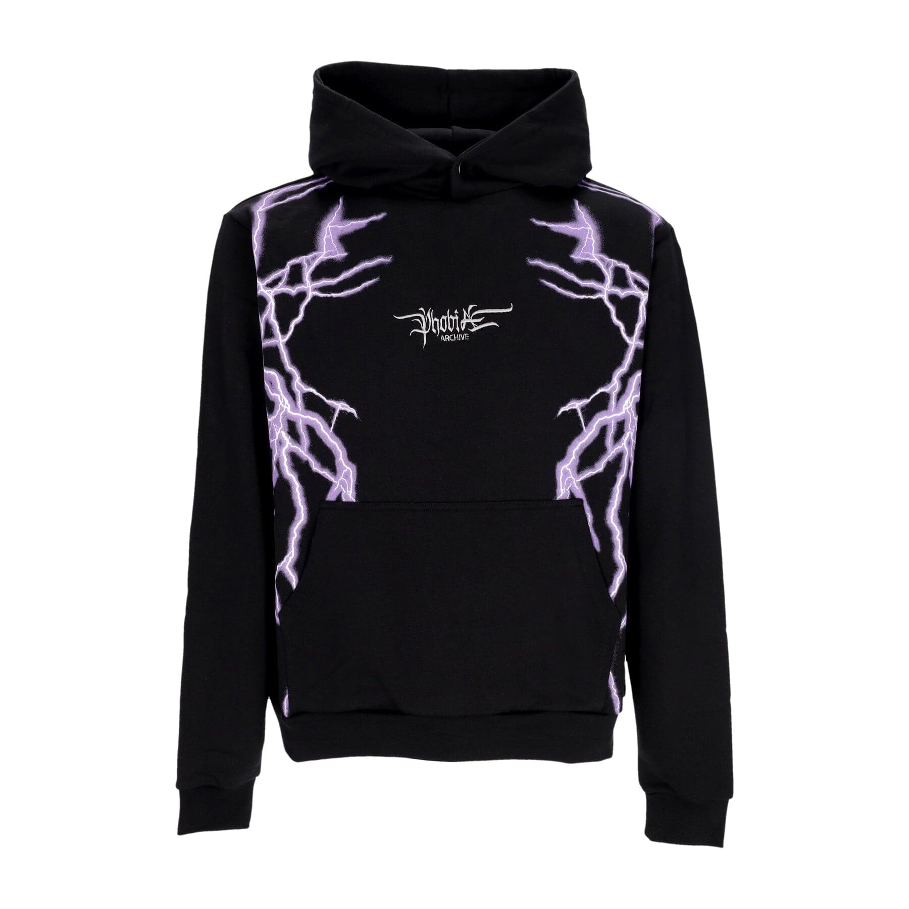 PHOBIA Felpa Leggera Cappuccio Uomo Lateral Lightning Print Hoodie Black/purple da uomo in Felpe con cappuccio Drestige - Casamassima, commercioVirtuoso.it