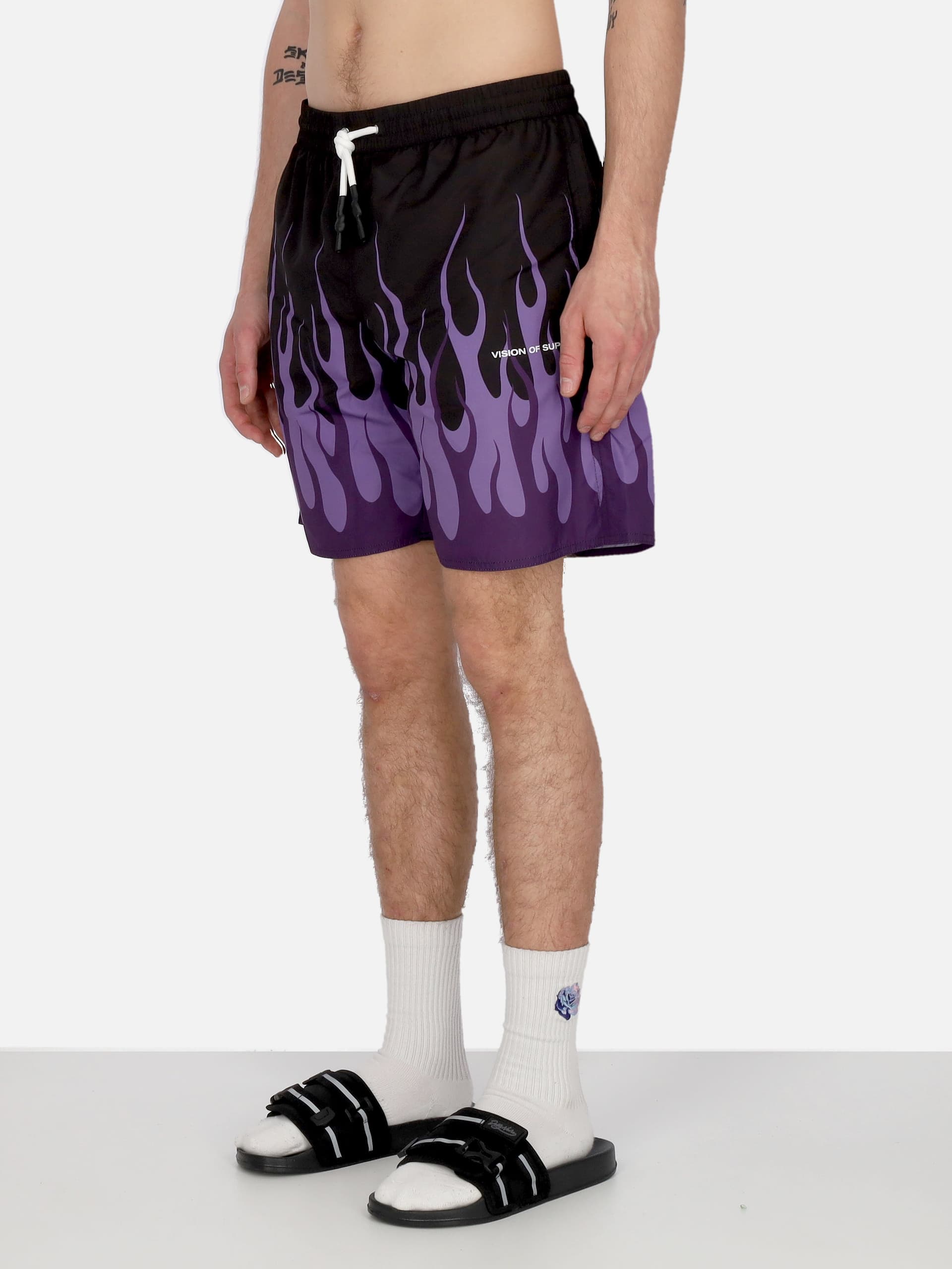 VISION OF SUPER Costume Pantaloncino Uomo Double Flames Swimwear Black/purple da uomo in Pantaloncini e calzoncini Drestige - Casamassima, commercioVirtuoso.it