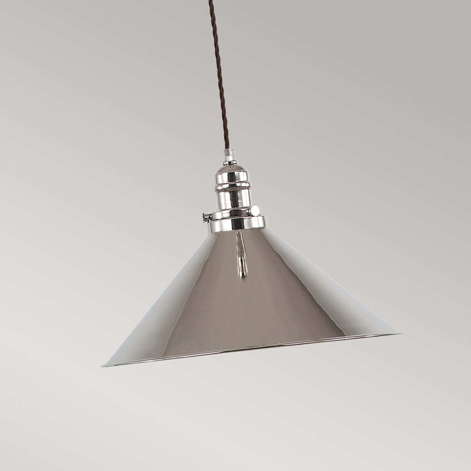 Sospensione Industrial Nordica Provence Acciaio Nichel Lucido 1 Luce E27 in Lampade a sospensione LuceArt - Montecorvino Pugliano, commercioVirtuoso.it