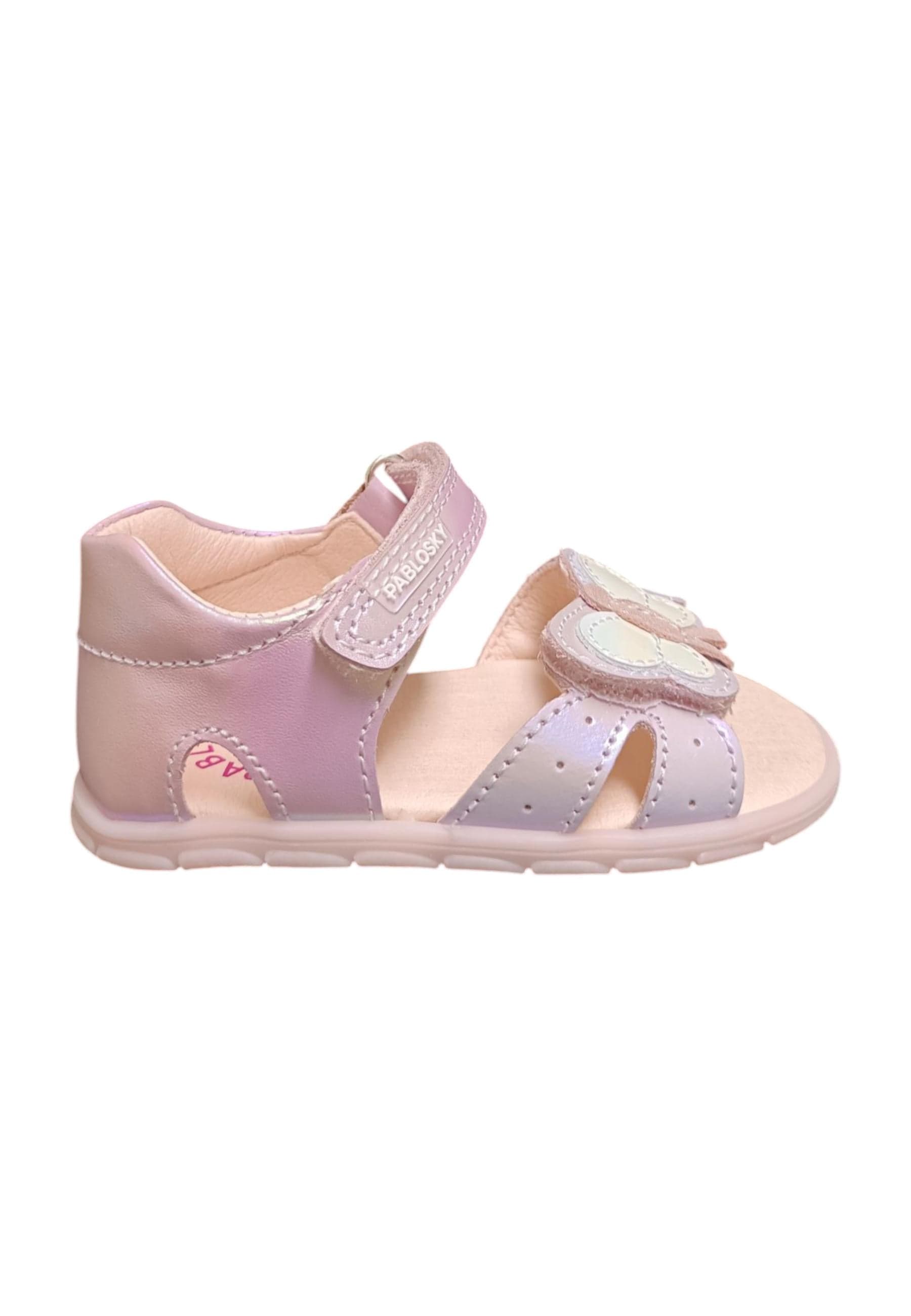 Scarpe sandalo tallonato bambina pablosky durham  cipria velcro - 6