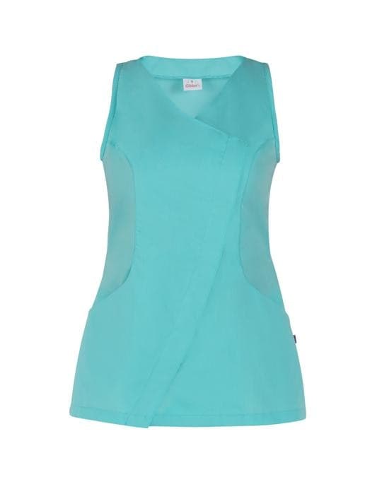 Smanicato Sara Verde Acqua Casacca Donna Senza Maniche Estetista Medicale in Uniformi sanitarie - giacche Dresswork - Como, commercioVirtuoso.it
