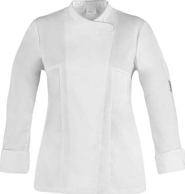 Giacca Susi Bianco con Profilo Grigio Giacca Cuoco Maniche Lunghe con Profilo in Giacche da chef Dresswork - Como, commercioVirtuoso.it