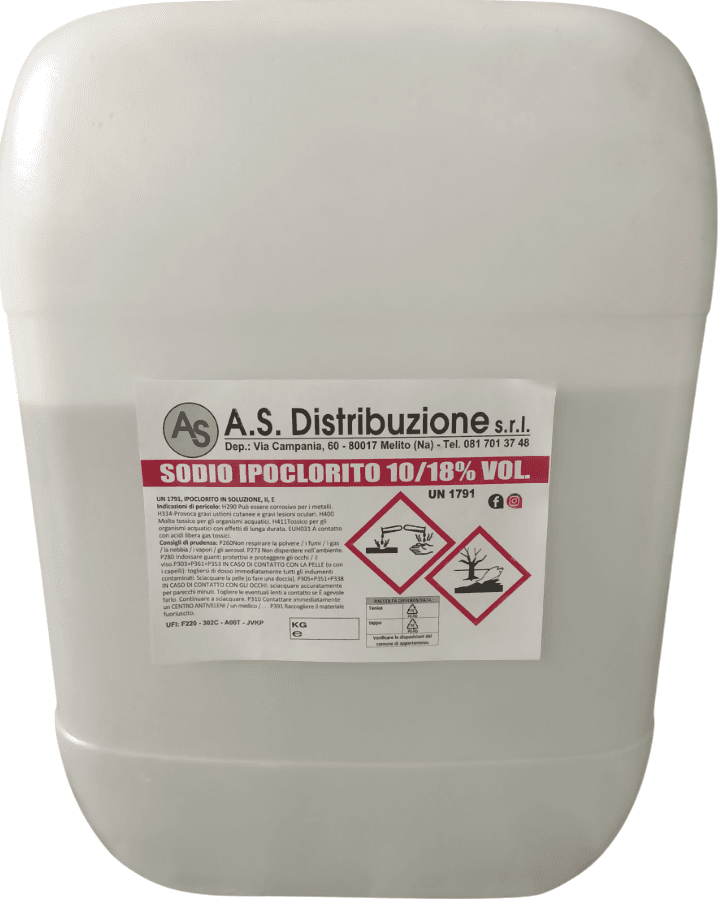 Cloro Liquido per Piscine Confezione 25 Kg Cloro Ipoclorito Di Sodio 18% Sanificante Disinfettante Battericida per Manutenzione Acqua Delle Piscine in Cloro Tech Service - Melito di Napoli, commercioVirtuoso.it