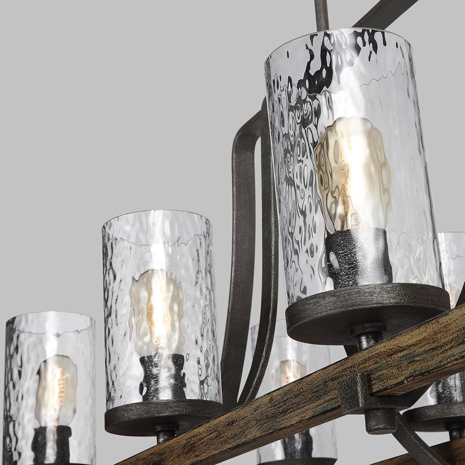 Lampadario Industrial Angelo Acciaio Anticato Metallo Vetro Grigio 8 Luci E27 in Lampade a sospensione LuceArt - Montecorvino Pugliano, commercioVirtuoso.it