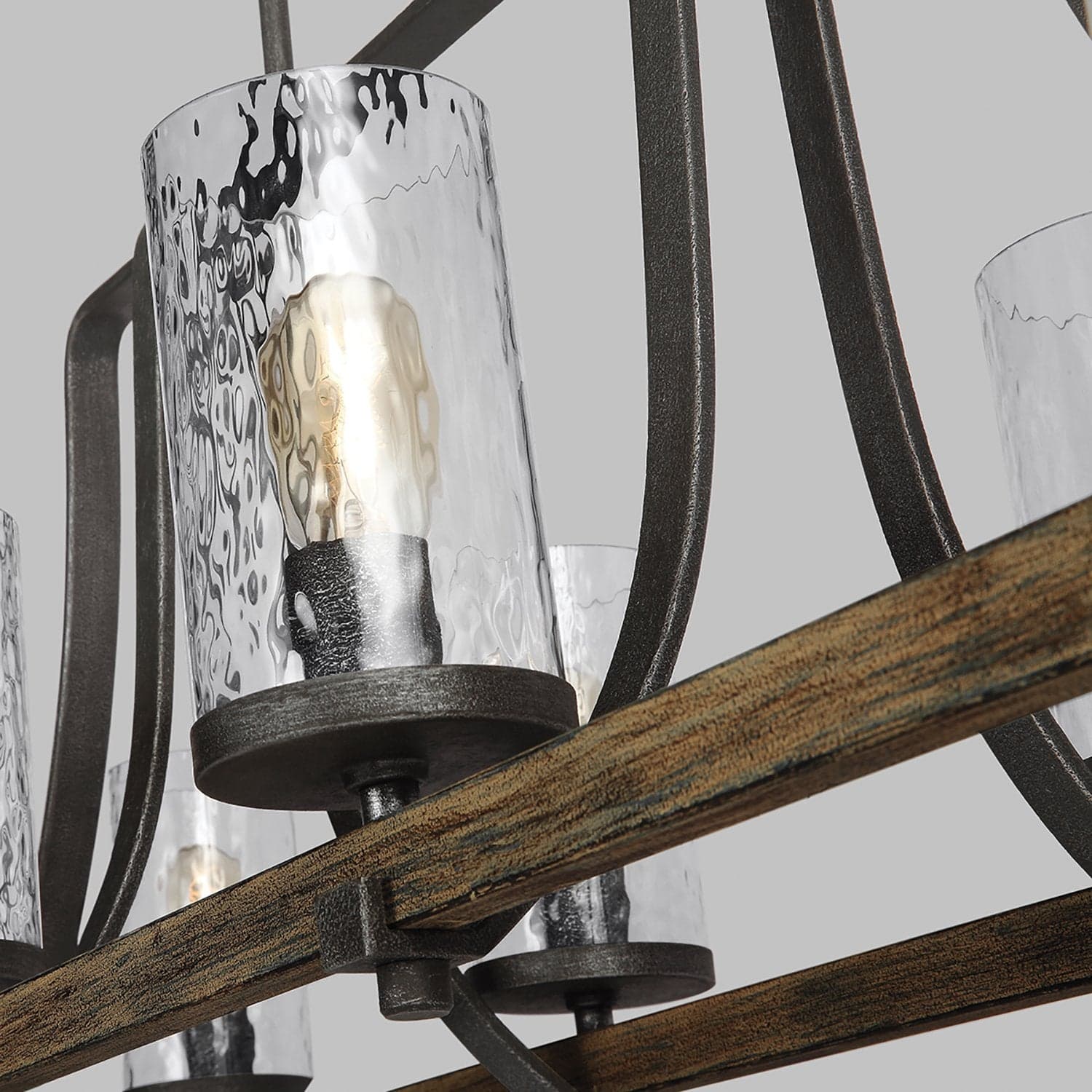 Lampadario Industrial Angelo Acciaio Anticato Metallo Vetro Grigio 8 Luci E27 in Lampade a sospensione LuceArt - Montecorvino Pugliano, commercioVirtuoso.it
