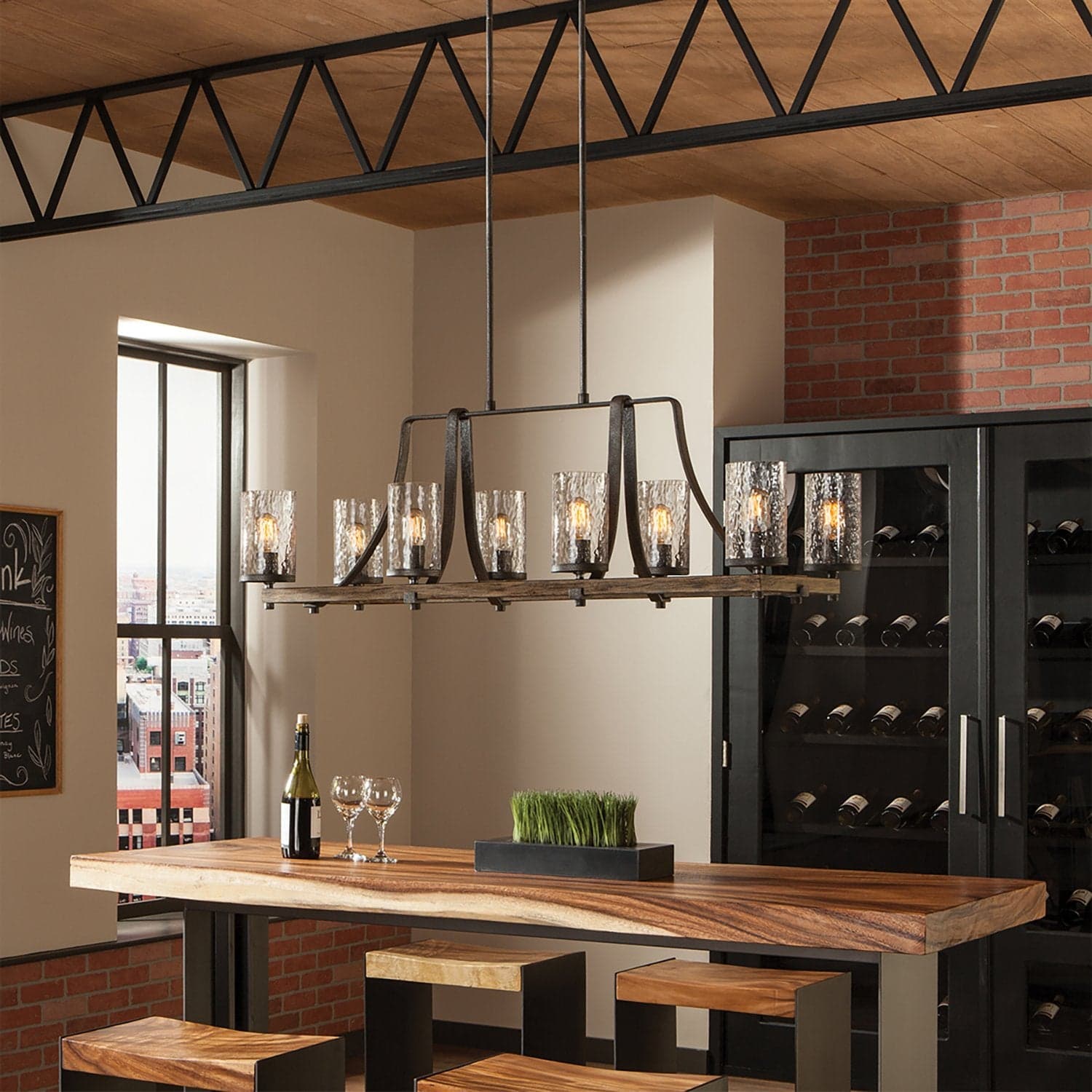 Lampadario Industrial Angelo Acciaio Anticato Metallo Vetro Grigio 8 Luci E27 in Lampade a sospensione LuceArt - Montecorvino Pugliano, commercioVirtuoso.it
