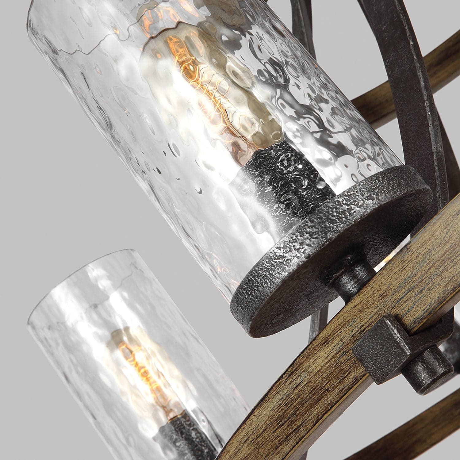 Lampadario Industrial Angelo Acciaio Anticato Metallo Vetro Grigio 9 Luci E27 in Lampade a sospensione LuceArt - Montecorvino Pugliano, commercioVirtuoso.it