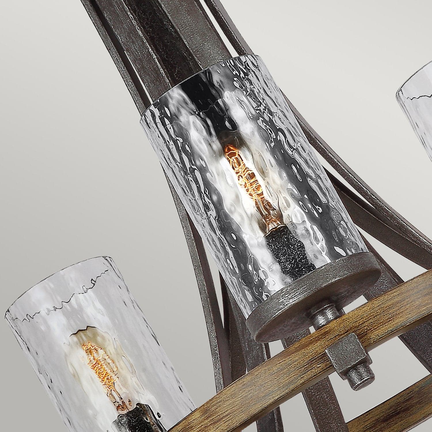 Lampadario Industrial Angelo Acciaio Anticato Metallo Vetro Grigio 9 Luci E27 in Lampade a sospensione LuceArt - Montecorvino Pugliano, commercioVirtuoso.it