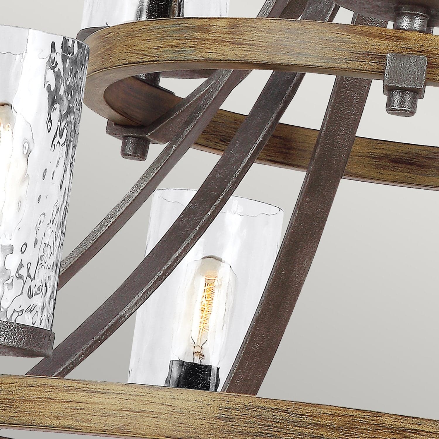 Lampadario Industrial Angelo Acciaio Anticato Metallo Vetro Grigio 9 Luci E27 in Lampade a sospensione LuceArt - Montecorvino Pugliano, commercioVirtuoso.it
