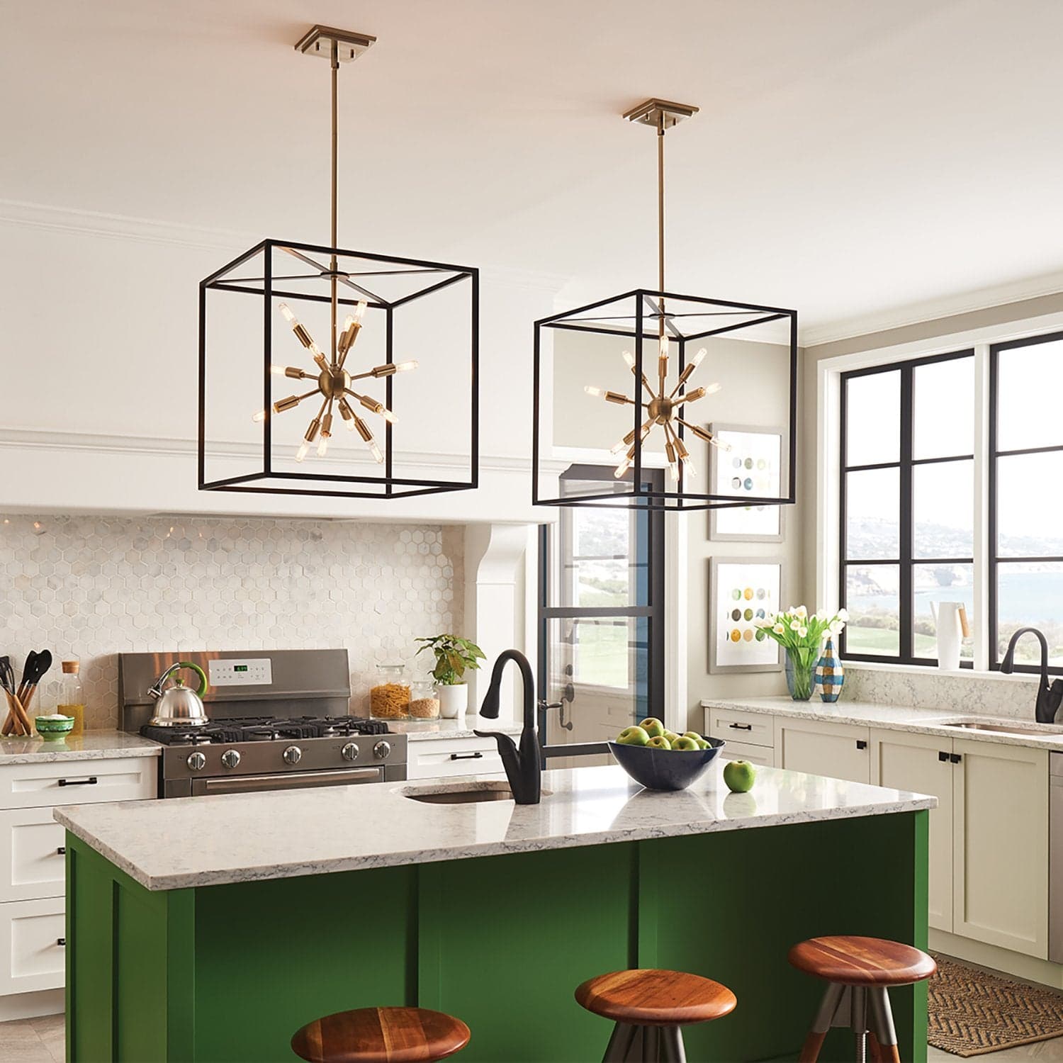 Lampadario Industrial Nordico Aros Acciaio Nero Ottone 12 Luci E14 in Lampade a sospensione LuceArt - Montecorvino Pugliano, commercioVirtuoso.it